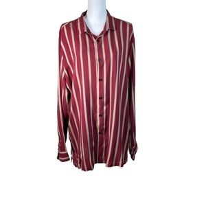 𝅺asos button front Stripe Top NWT 2XL